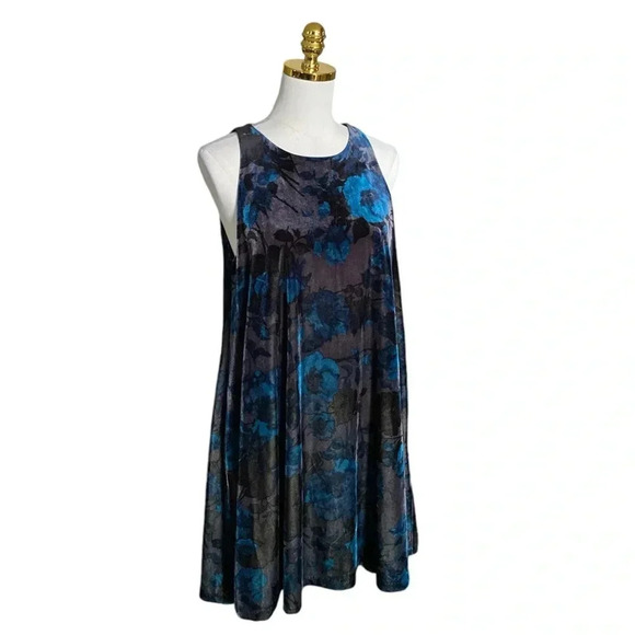 CYNTHIA ROWLEY Women’s Floral Print Velvet Burnout Sleeveless Shift Dress Size L - Picture 3 of 9